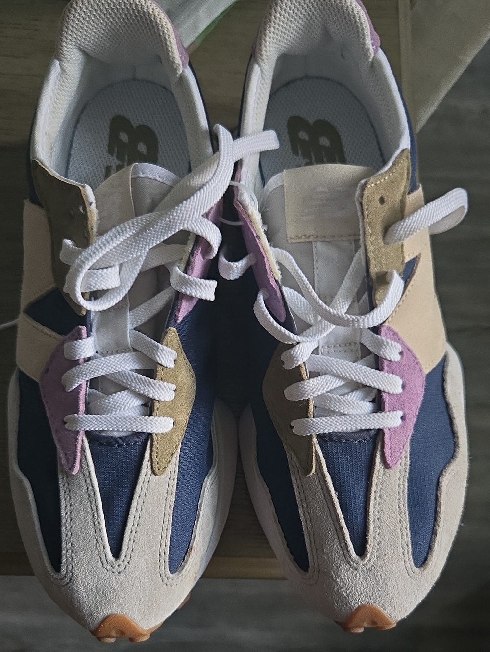 New Balance Navy, Purple & Cream Retro Runner Sneakers - Picture 2 of 5